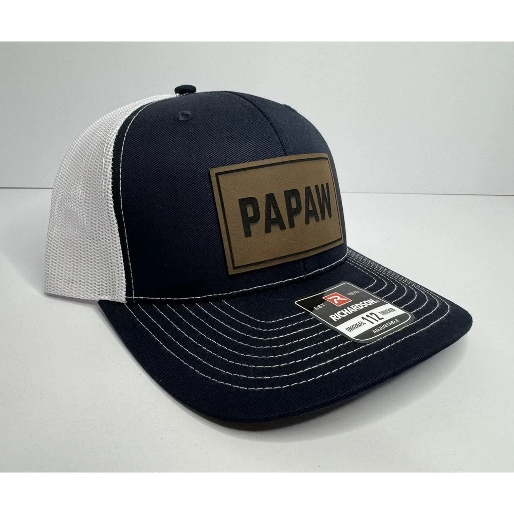 PAPAW Cap Richardson 112 Trucker Hat  Navy / White Grandpa Gift New